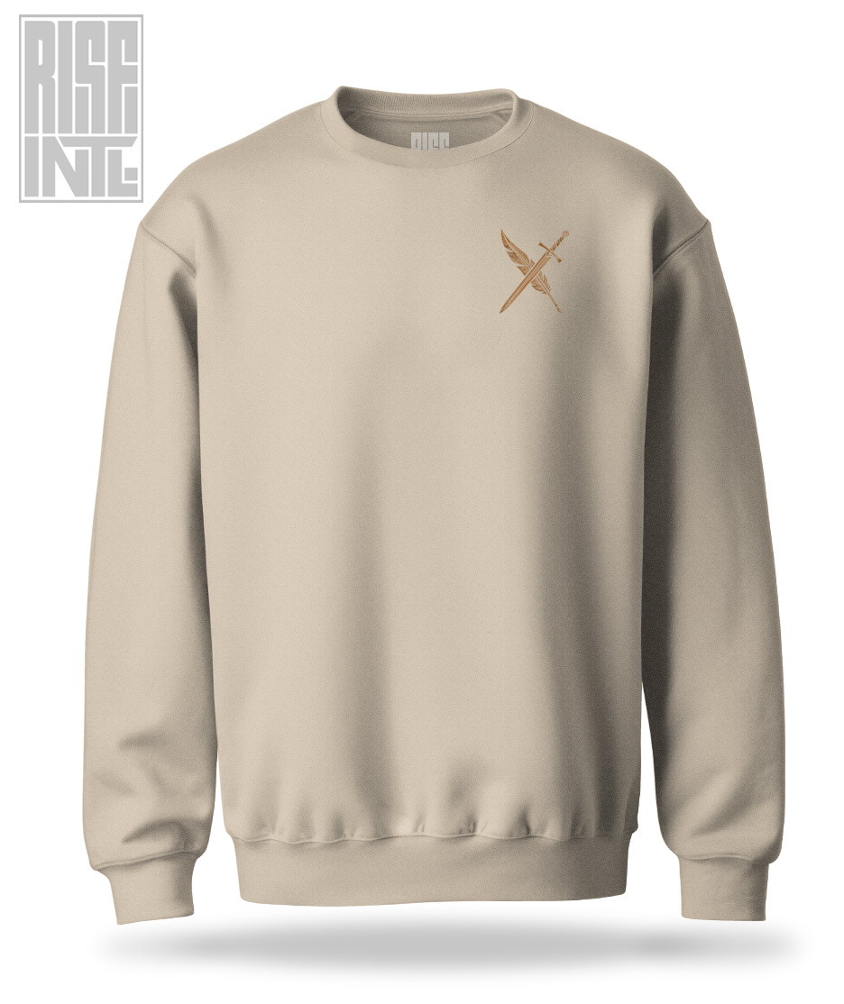War of Stories // Sand // 50-50 Heavy Blend Fleece Crew Sweatshirt // Unisex // DTG