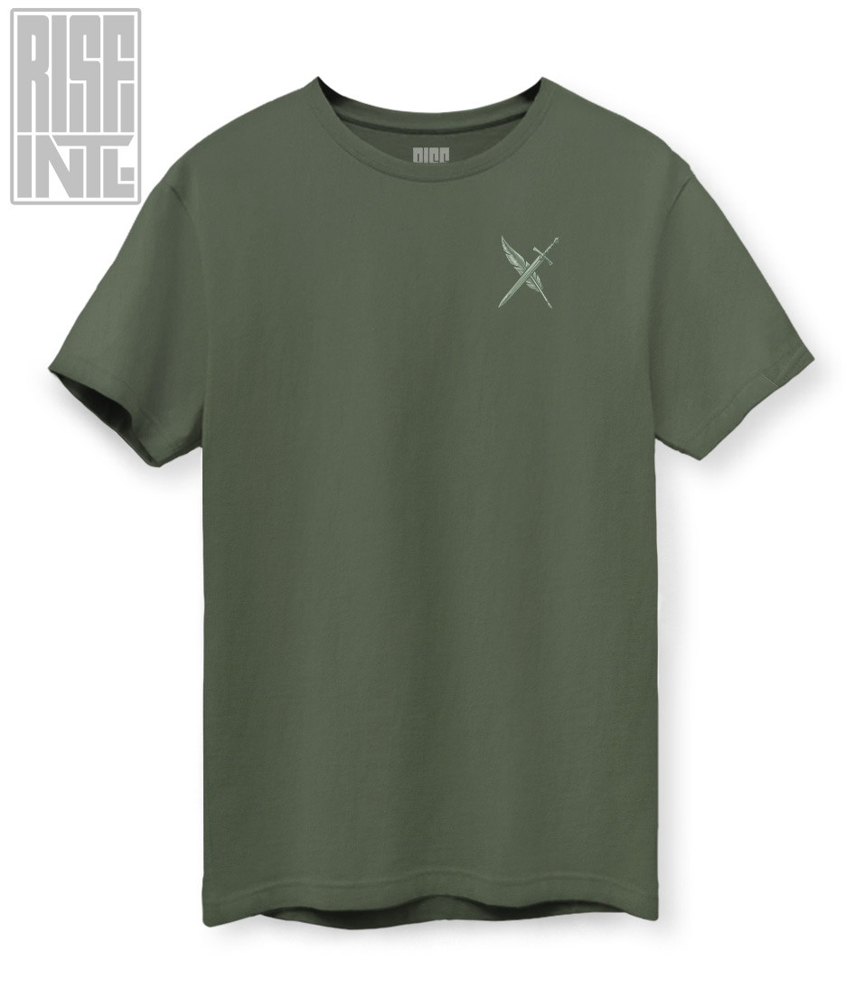 The War of Stories // Badlands Media // RISE INTL // Unisex Cotton Tee // Army Green