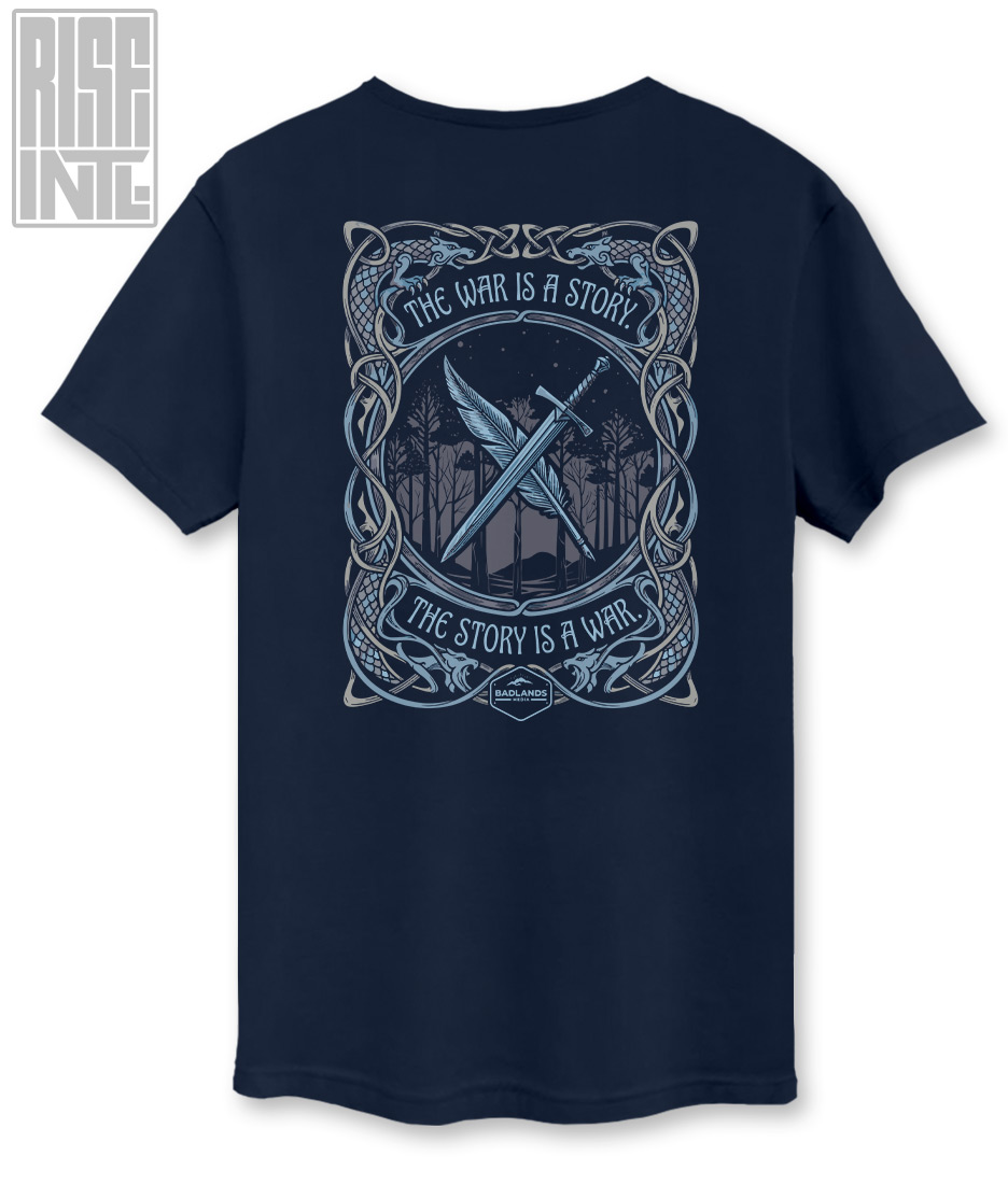 The War of Stories // Badlands Media // RISE INTL // Unisex Cotton Tee // Navy Blue