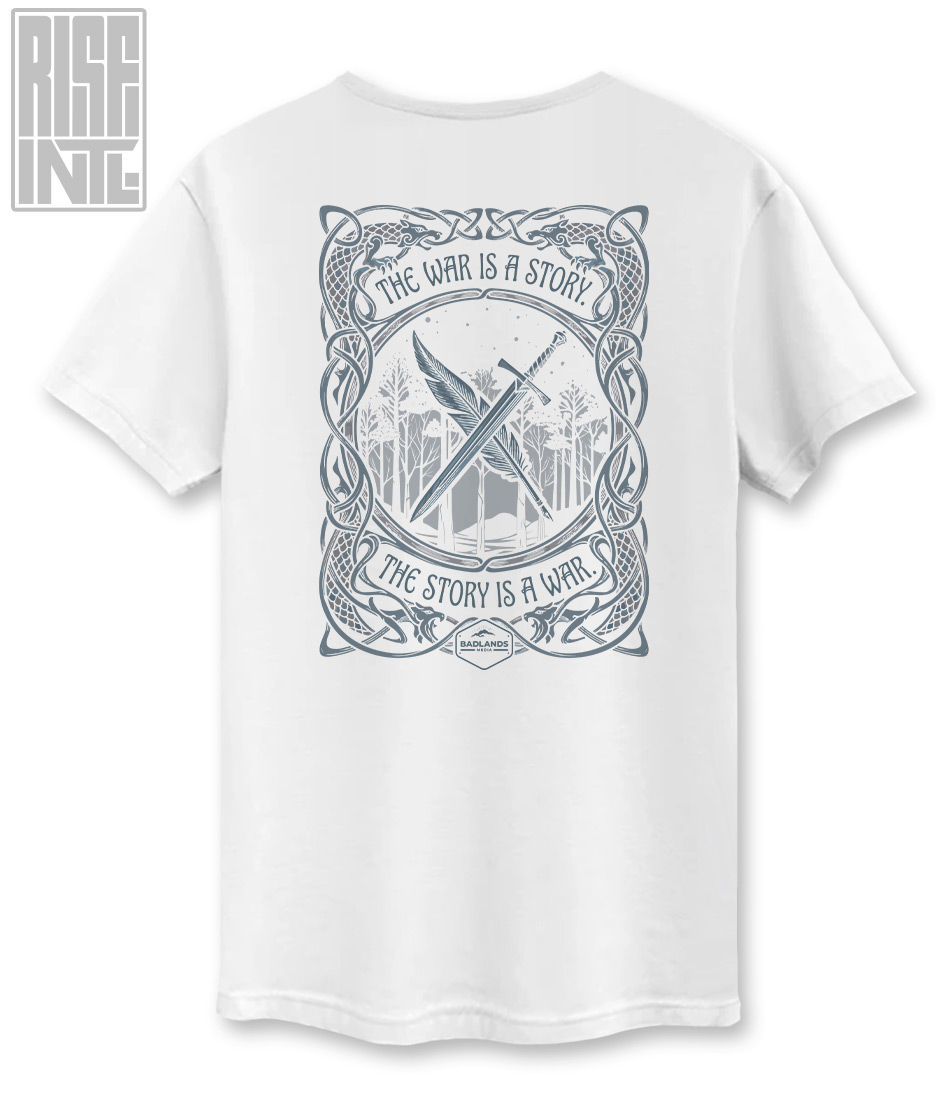 The War of Stories // Badlands Media // RISE INTL // Unisex Cotton Tee // White