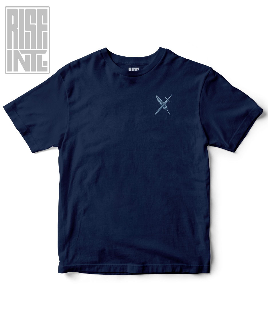 The War of Stories // Badlands Media // RISE INTL // Unisex Cotton HEAVYWEIGHT Tee // Navy Blue